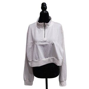 NWT Kendall & Kylie White Crop Sweatshirt, Size X-Large